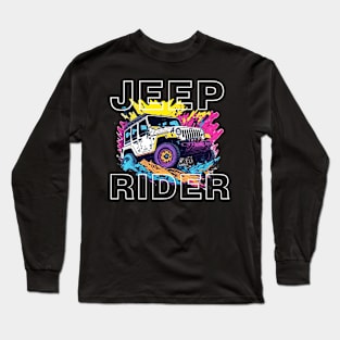 Jeep Rider vintage retro design. Long Sleeve T-Shirt